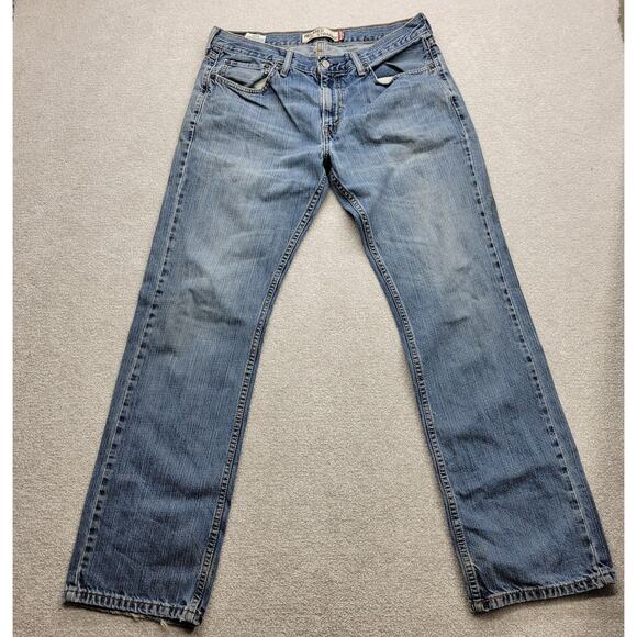 Levi’s 559 Men’s Distressed Relaxed Straight Fit Jeans Blue Washed Denim 34x34 - Picture 1 of 13